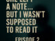 She Left a Note… But I Wasn’t Supposed to Read It – Episode 2
