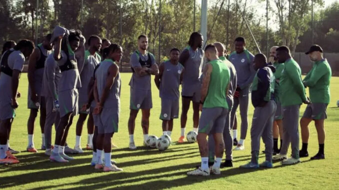 Super Eagles players training in Cairo as preparations continue for AFCON 2025